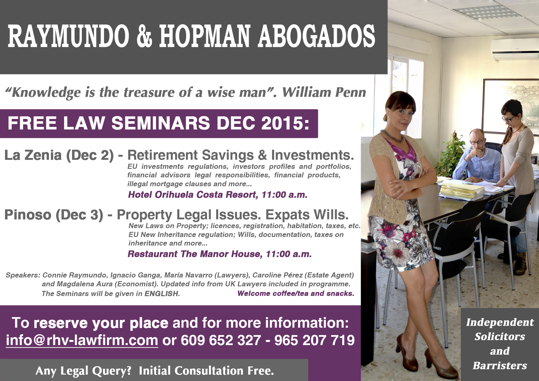 Seminar Investments Conveyancing Property Inheritance Wills Litigation - PINOSO